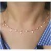 Anhänger Halsketten Fabrik Mode Frauen Choker 337 cm Gold Rose Rhodium Diamant Form CZ Tropfen Charme Station Halskette Juwely P Dhyy5