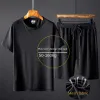 Shorts Men's Sports Suit Men's Fashion Shorts + Tshirt 10xl Summer Breathable Mesh Casual Suit Jogger Men's Clothing