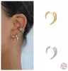 Stud Aide 925 Sterling Silver Bohemian Moon Earrings for Women Tribal Style Ox Horn Crescent Ear Huggies Fine Jewelry Gift7640646