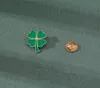 Lucky Green Fourleaf Clover Pins Broochs for Women Gold Plasted Plant Enamel Pin Biżuteria Student Para metalowe odznaki Dżinsowa koszula 3775056