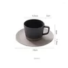 Mugs Mood Retro Ceramic Cup Creative Stripe Coffee Saucer Matte Frosted Mug Afternoon Tea Thermal Anime