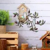 Arazzi in metallo appeso all'albero con birdhouse arte decorazioni per uccelli per moli per la foglia di casa a