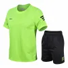 Set män som kör Set Gym Fitness Short Sleeve Sports Suit Jogging Sportswear Quick Dry Football Jersey Tracksuit Workout Clothes