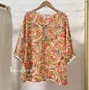 Damesblouses bedrukte vrouwen zomer coole dunne bloemen shirts dame roze rode tops