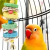 Autres fournitures d'oiseau Parrot Cage jouet cage canary suspendu en bois de maïs en bois de nourriture à mastication