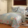 Bedding Sets Home Textile American Wash Cotton Patchwork Quilted Quilt Set 3pcs Pastoral Floral King Size Bedspread Bed Cover For Double