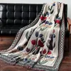 Couvertures promotion vintage de style européen de style tulipe fleurs de couverture de canapé de couverture - lit tricoté lit de voyage extérieur lancers floraux