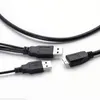 2024 NOUVEAU USB3.0 Micro-B Mobile Hard Disk Cable Double Head Alimentation USB Câble de données d'alimentation avec alimentation auxiliaire 0,6 / 1Mètre - Pour USB3.0