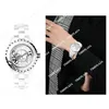 2024 Luxury Women's Watchs's Ceramic White et Black Diamond Watch Fashion AAA Quality Ladies Wristwatch Classic Designer Femmes