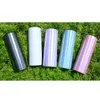 Tassen 20 Unzen Edelstahl gerade Farbe Custom Color Glitter Holographische Tumbler zur Sublimation