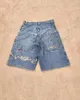 JNCO Shorts Y2K Harajuku Hip Hop Grafik Retro Blue Baggy Denim Fitness Shorts Hosen Herren Damen Hochtülen Basketball Shorts 240409