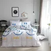 Conjuntos de ropa de cama Textiles Con Estilo Simplicidad NaviDad Elk Rayas Dibujos Animados 3/4 UDS Juegos de Cama Contienen Fondo EDREDN SBANA