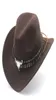 Cappello da cowboy Western Western Western Men Donne Fedora Cappelli Fedora Fedora Fedora Cappelli a toro in metallo Black Panama Cap3826022