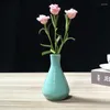 Vazolar Agmsye Modern Minimalist Yaratıcı Seramik El Sanatları Yuvarlak Köşe Vazo Ofis Oturma Odası Çiçek Düzenlemesi Ev Dekorasyonu