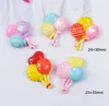 التماثيل الزخرفية 100 PCS/Lot Kawaii Cartoon Balloon Flat Resin Resin Scrapbooking Accessories Girl Cabochons Chilishments
