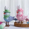 Decoración de fiestas Conejos de Pascua figurado s estatua de pie pájaros brillantes tablero de pájaros decoraciones de primavera para aves para