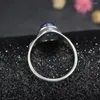 Ringos de cluster Sterling Silver 925 anel 8x10mm de dedo de cianita natural para mulheres do presente de joalheria de festas de aniversário fino