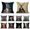 Cushion/Decorative Pillow Nordic Art Posters Style Decorative Cushion Cover Zebra Giraffe Elephant Fashion Animal Wearing Hat Sofa Thr8182428