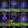 124pcs Solar LED Firework Fairy Light Outdoor Garden Decoration Poinkway for Patio Yard Party Christmas Wedding 240411