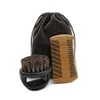 Sets Kits Mens Best Grooming Kit Double Sided Louse Wooden Beard Comb And Boar Bristle Care Brush Barber Drop Delivery Hair Products S Dh20S