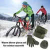 Cycling Gloves Fleece Winter Warm Set Three-Piece Kit With Hat Scarf High Elastic Accessory For Snowboarding Running Skating