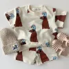 Shorts New Kids Baby Cute Balloon Print Clothing Set Girls Boys Bomull Kort ärm Sweatshirts Set Children Sport Shorts Suit