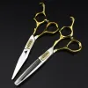 Professional Japan 440c Steel 6 Inch Bull Head Hair Cutting Scissors Haircut Thinning Barber Cut Shears Hairdressing Scissors