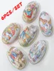 6 stuks Easter Bunny Dress Printing Legering Metaal snuisterij Tin Paaseierenvormige snoepdoos Tinplate Case Party Decoratie Z11236759299