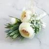 装飾的な花ローズティーバッド人工花の結婚式花g乳房新鮮な森の男花嫁介添人装飾偽物
