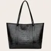 Drawstring Handbags Skillful Manufacture Women Large Capacity Handbag Crocodile Leather Shoulder Bag Travel Shopping Tote