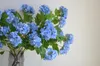 Fleurs décoratives 25 "Real Touch Blue Hortengea Faux Snowball Branch Fake Botanicals Florals DIY FLORM / MARIAGE / MAISON / CUISINE DÉCORS