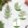 Party Decoration 40 PCS Artificial Cedar Sprigs Faux Spray Branches Cypress Stems Pine Picks Plastic Greenery Christmas DIY