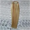 Haarscheuchen Malaysian Jungfrau gerade 27/613 Blonde Weave Bündel 100g 1pcs menschliche Erweiterungen Doppelschussabfall -Lieferung DHOPT DHOPT