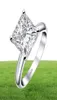 Ainuoshi 925 Sterling Silver 3 Carats Princess Cut Engagement Ring per donne Sona simulato Anello Solitaire Diamond Anniversary Y112266868