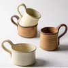 Cups Saucers Creative Japanese Retro Delicate Coffee Antique Grov Pottery Mug High Color Frukost Personlig mjölk Ceramic Cup Home
