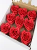 9pcs de diamètre 10cm Savon Cœur Forme de rose Sceau de bain Petal Rose Fleur Savon Festival Gift Festival Box2783544 Rose Rose Fleur Rose Fleur Rose Décoration de mariage 2783544