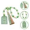 Figurines décoratives St Patrick's Day Per perle Garland Wood String Corde Perle