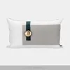 Pillow Cover bottoni oro decorativi per soggiorno in pelle di cotone divano rettangolare cover di lusso decorazioni per la casa