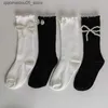 Kids Socks 1 pair of calf socks suitable for baby girls cute Japanese pearl children calf socks spring and autumn pleated princess Lolita socks Q240413