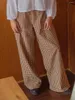 Women's Pants Y2k Vinatge Plaid Wide Leg For Women High Waist Drawstring Casual Lounge Loose Trousers Sweatpants Bottoms