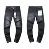 Calça feminina marca roxa 2024 Jeans High Street Brilho negro design gordo homem reto