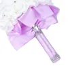 Fleurs de mariage 2024 MAINMADE BEALTIFU LILAC BRIDAL BRIDESMAID FLOWER BOUQUET Artificiel Rose Ribbon Crystal Bouquets de Noiva