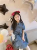 Fashion Girls Denim robe 2021 Summer Kids Girls Robe Button Children Children Party Clothes3855340