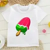 T-shirts T-shirts T-Shirt For Kids Cute Rainbow Popsicle Print BoyS T Shirt Funny Ice Lolly Toddler Baby Tshirts Casual Girls White Short Sleeve ldd240314 C240413