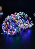 Migające sznurki LED Glow Flow Flower Crown Opaski na głowę lekkie impreza Rave Kwiatowe włosy Garland świetlisty wieniec Wedding Flower Prezent Rra26222480495