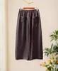 Women's Pants Luxury Jacquard Harem Dark Brown Silk Embroidery Wide Leg Loose Casual Elastic Waist Vintage