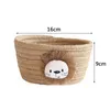 Storage Bags Hand Woven Basket Cartoon Lion Animals Kids Toys Desktop Organizer Sundries Box Tassels Laundry Baskets 16 9CM