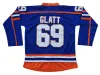 Hockey Doug The Thug Jersey #69 Glatt Halifax Highlanders Ice Hockey Jersey Film Sport Swater Blue S3xl