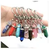 Keychains & Lanyards Charms Natural Stone Keychain Fashion Car Keyholder Handbag Hangs Boho Jewelry For Men Drop Delivery Accessories Dhomd