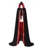 Black Cloak Velvet Hooded Cap Costume médiéval Costume Larp Halloween Fancy Dress2438518